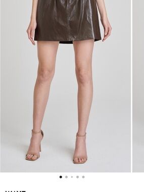 Wayf Brown Faux Leather Mini Skirt